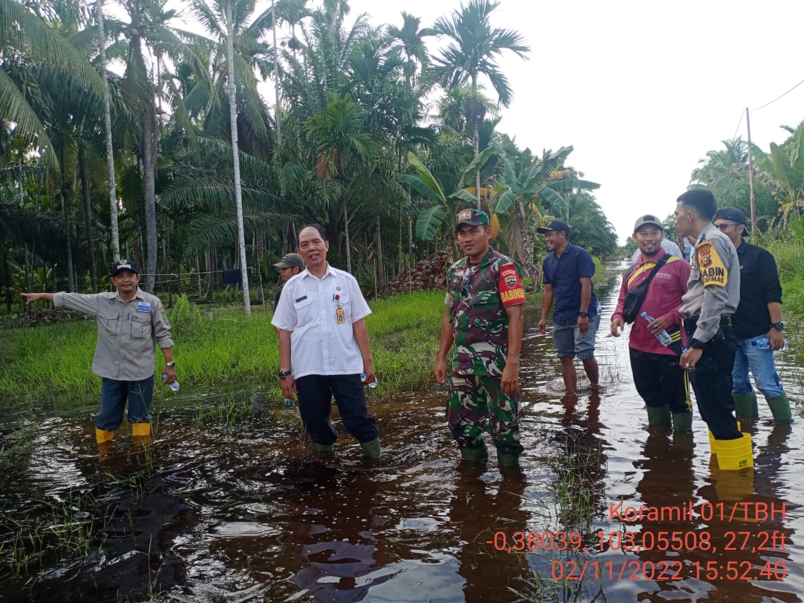 Serda Ali sabri bersama Sekcam Tembilahan Hulu Pantau Banjir