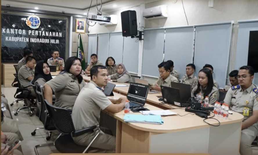 Kepala Kantor Pertanahan Inhil Pimpin Rapat Monitoring dan Evaluasi Kinerja serta Pembangunan Zona Integritas
