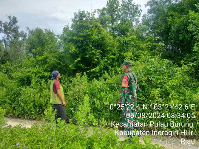 Babinsa Koramil 11/Pulau Burung Fungsikan Patroli Karhutlah Terpadu