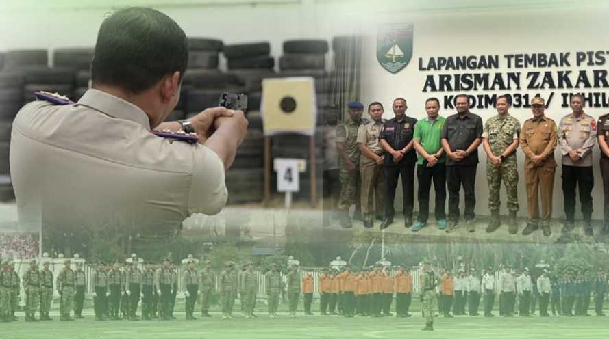 Hadiri HUT ke-81 TNI, Kepala Kantor Pertanahan Inhil Jajal Lapangan Tembak Pistol “Arisman Zakaria”