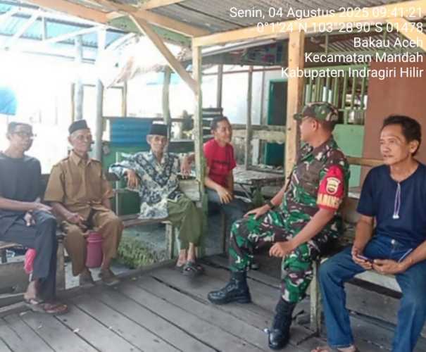 Sertu Mistar Jalin Silaturahmi dan Sampaikan Pesan Moral di Desa Bakau Aceh
