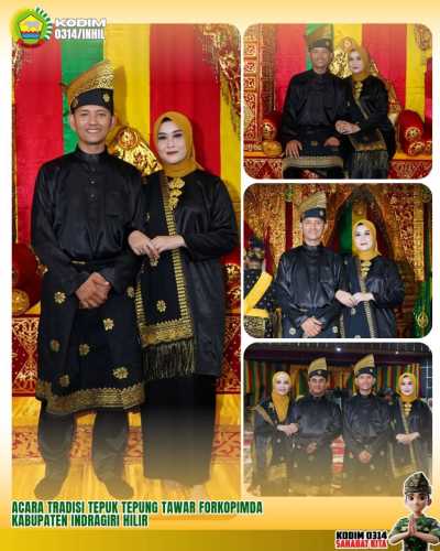 Dandim 0314/Inhil Terima Prosesi Adat Tepuk Tepung Tawar dari LAMR