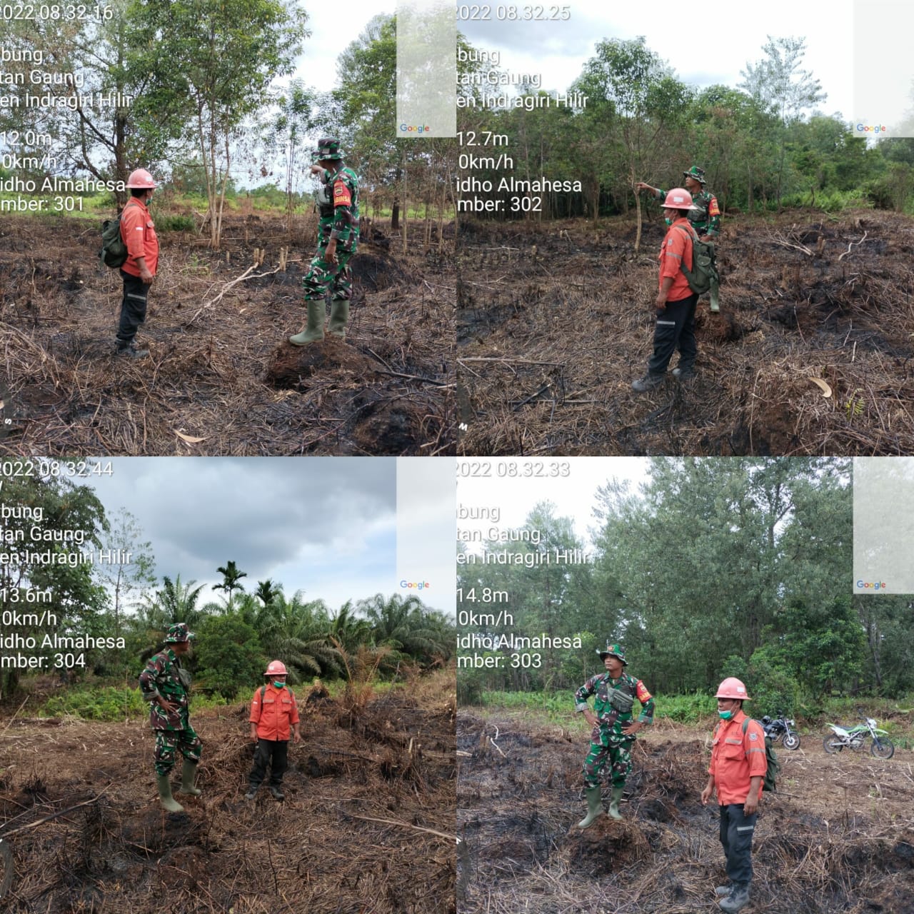 Babinsa Gembira Tangani Kebun Terbakar