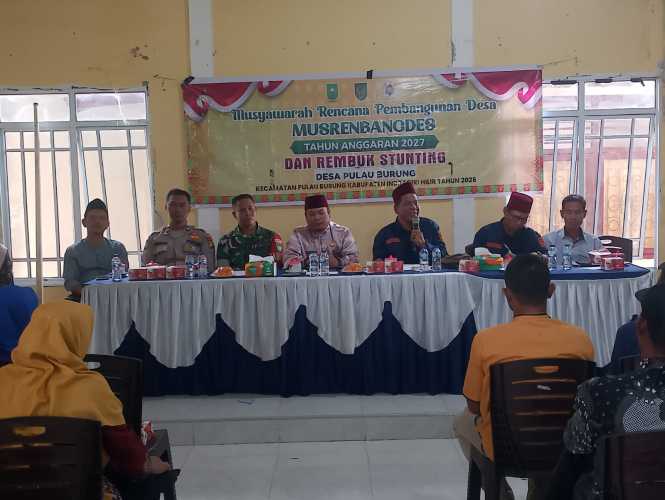 Babinsa Pulau Burung Kawal Musrenbangdes 2027 dan Rembuk Stunting, Wujud Sinergi TNI dan Masyarakat Desa