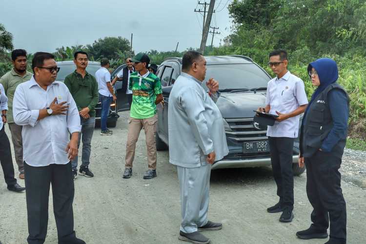 Afni Zulkifli Pantau Langsung Perbaikan Jalan Akses Tiga Kampung Siak