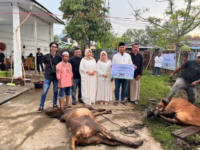 Di Momen Idul Adha 1446 H,PT.Pelindo Regional I Tembilahan Laksanakan Pemotongan Hewan Kurban