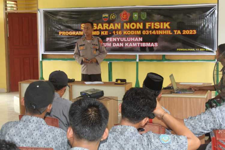 kegiatan Non Fisik TMMD 116, Kodim 0314/Inhil  Bekerja sama dengan Polres Inhil Memberikan Penyuluhan Hukum