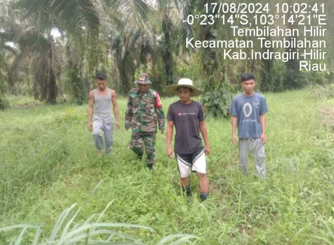 Di HUT RI Ke -79, Babinsa Tembilahan Hilir Terus Menata Penanganan Karhutlah secara Terpadu