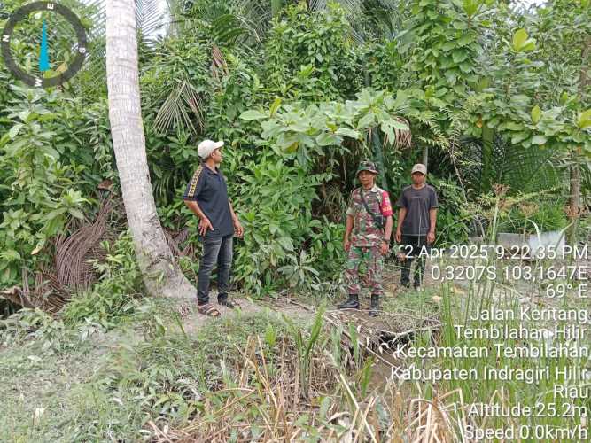 Patroli Gabungan TNI-Rakyat Amankan Tembilahan Hulu Jelang Lebaran