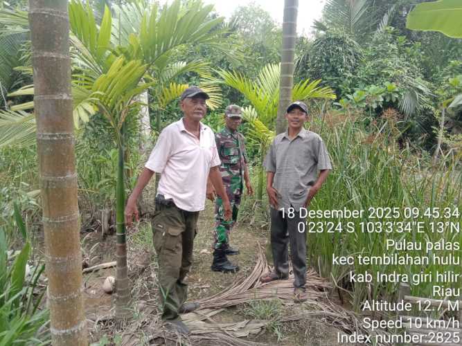 Danposramil 01/Tembilahan Hulu Pimpin Patroli Tapal Batas di Desa Pulau Palas