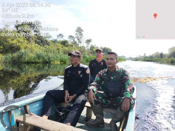 Babinsa Patroli Lintas Sungai Gaung