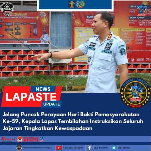 Jelang Puncak Perayaan Hari Bakti Pemasyarakatan Ke-59, Kepala Lapas Tembilahan Instruksikan Seluruh Jajaran Tingkatkan Kewaspadaan