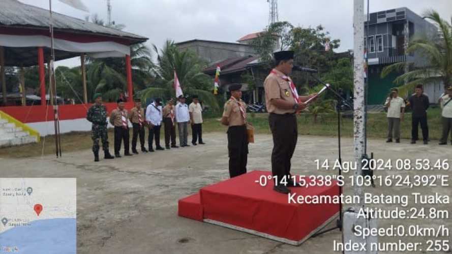 Sertu Januar Efendi Menghadiri  Upacara Peringatan Hari Pramuka Nasional Ke-63