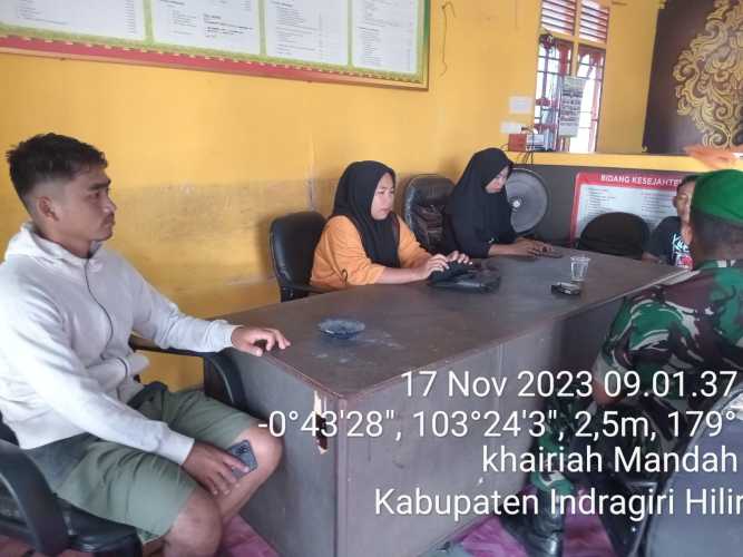 Kopda Sudarwis Dialog dengan Bidang Kesos Kantor Camat Mandah