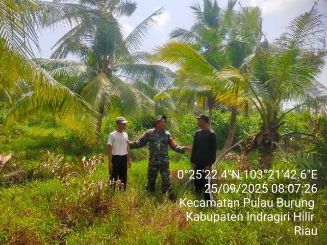 Babinsa Koramil 11/PBR,Serda Ahmad Feri, kembali menunjukkan komitmennya dalam menjaga kedaulatan wilayah