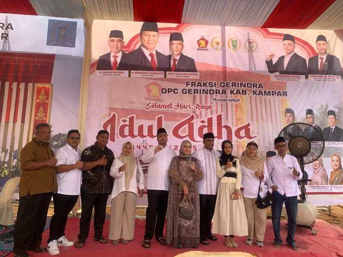 Momen Idul Adha 1446 H, DPC Gerindra Kab. Kampar Sembelih Hewan Kurban Guna Perkuat Solidaritas