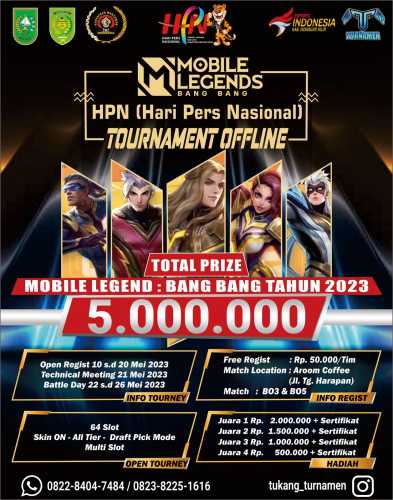 Buruan Daftar Turnamen Mobile Legends HPN Riau di Inhil