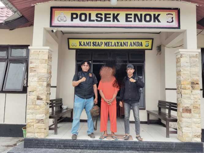Polsek Enok Tangkap Pelaku Narkotika yang Sempat Melarikan diri