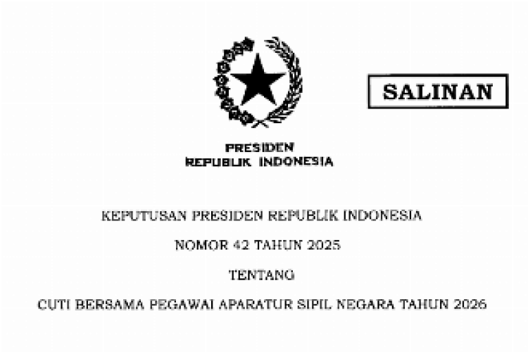 Inilah Keppres 42/2025 tentang Cuti Bersama Tahun 2026 untuk ASN