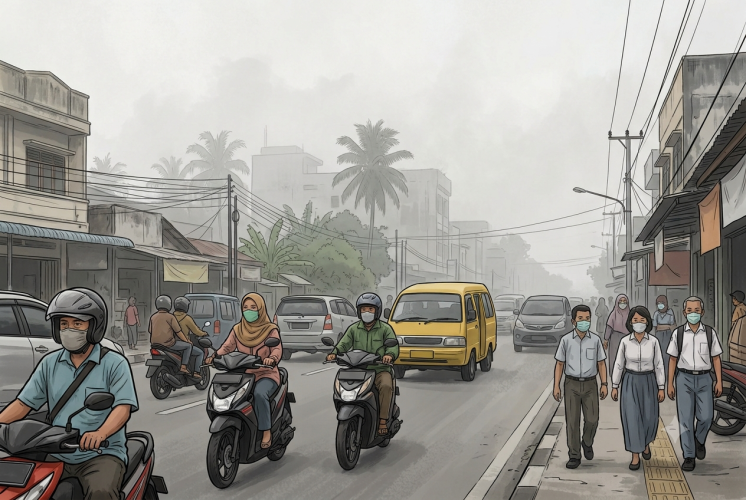 PM2.5 Masih Tinggi, Warga Pekanbaru Diimbau Pakai Masker Saat Kabut Asap