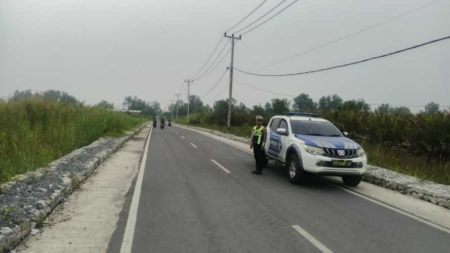 Sat Lantas Polres Inhil Patroli Jl. Terusan Mas-Parit 21, Antisipasi Balap Liar dan Kejahatan C3