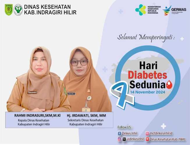 Kadinkes Inhil Himbau Masyarakat Jaga Kesehatan pada Hari Diabetes Sedunia 2024