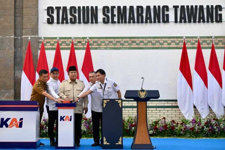 Presiden Prabowo Resmikan Revitalisasi Stasiun Semarang Tawang, Warisan Sejarah Dihidupkan Kembali