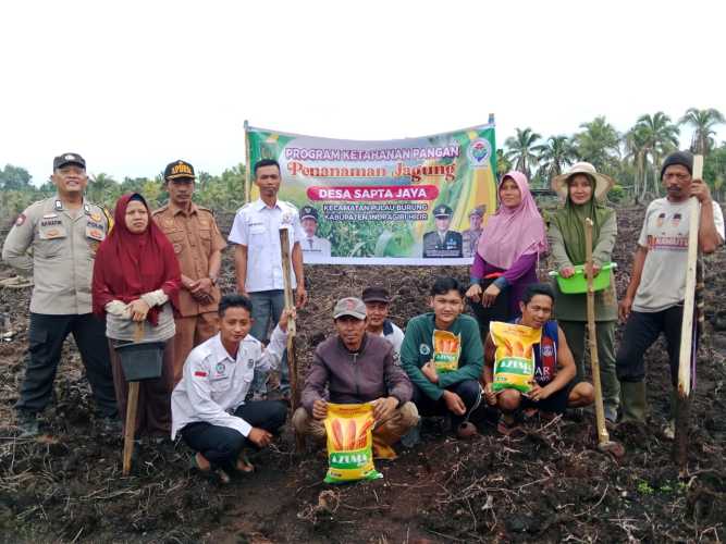 Pemdes Sapta Jaya Kecamatan Pulau Burung Lakukan Penanaman Jagung Serentak Dukung Program Asta Cita Presiden