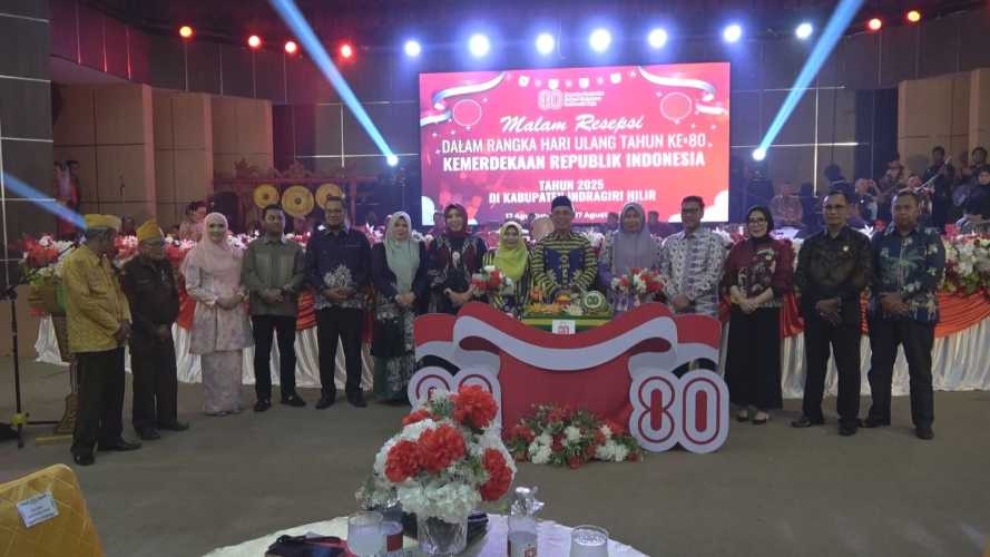 Ketua DPRD Inhil Hadiri Malam Resepsi HUT RI Ke-80,