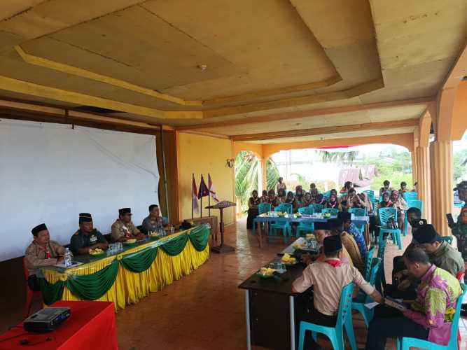 Kapolsek Pelangiran Hadiri Musyawarah Ranting Kwaran Pramuka 2026, Tegaskan Dukungan Pembinaan Generasi Muda