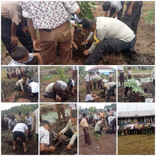 Polsek Pulau Burung Gelar Program Green Policing, Bhabinkamtibmas Edukasi Gen Z Cinta Lingkungan