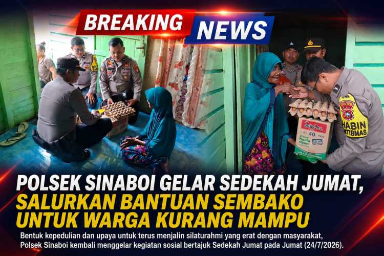 Polsek Sinaboi Gelar Sedekah Jumat, Salurkan Bantuan Sembako untuk Warga Kurang Mampu