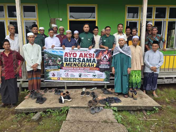 Cegah Kebakaran Hutan dan Lahan Sejak Dini, PT. Guntung Idamannusa Mengedukasi Masyarakat, Siswa SD dan SMP di Desa Binaan