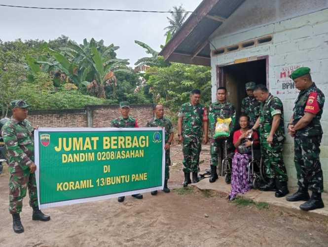 Dandim 0208 Asahan Gelar Jumat Berbagi Kepada Warga Kurang Mampu
