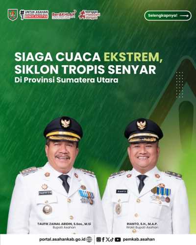 Pemkab Asahan Imbau Waspada Cuaca Ekstrem Dampak Siklon Tropis Senyar