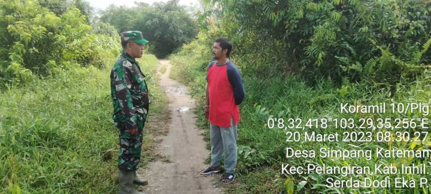 Serda Dodi Eka Putra Lakukan Pemantauan  Lahan Perkebunan Rawan karhutlah