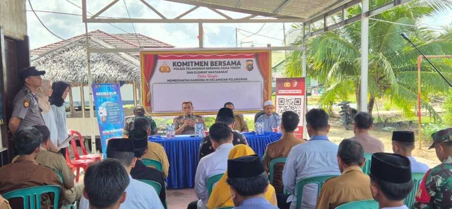 Polsek Pelangiran Deklarasikan Kawasan Bebas Narkoba, Kapolsek Iptu Iwan Saputra: 