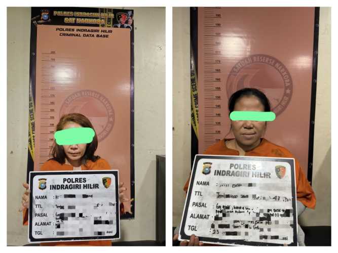 Dua Perempuan Diamankan Polres Inhil, Diduga Edarkan Sabu 0,64 Gram di Pekan Arba