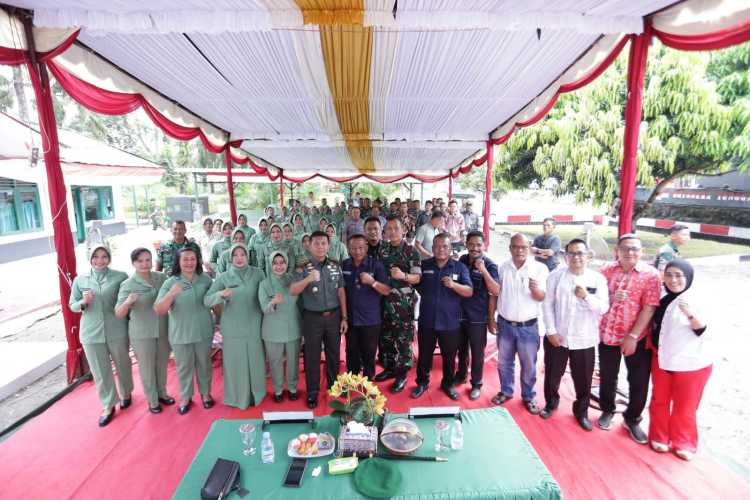 Dandim 0208/Asahan Didampingi Ketua Persit KCK Cab XXXV Lakukan Kunjungan Kerja ke Koramil 15/Bandar Pulau