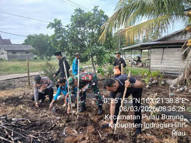 Babinsa Sri Danai Dukung Program Peningkatan Ketahanan Pangan Lewat Tanam Jagung Serentak