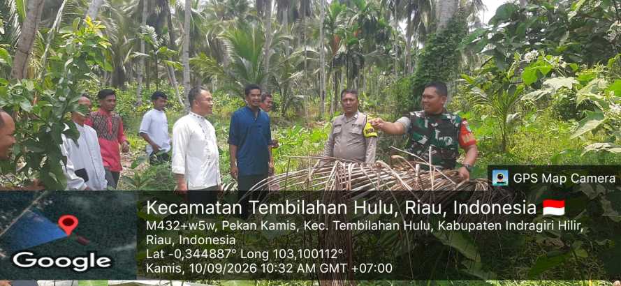 Babinsa Koramil 01/Tbh Gelar Patroli dan Sosialisasi Tapal Batas Terpadu di Desa Pekan Kamis