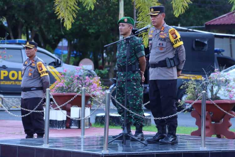 Polres Inhil Bersama Instansi Terkait Gelar Apel Persiapan Pawai Takbiran Idul Fitri 1444 Hijriah