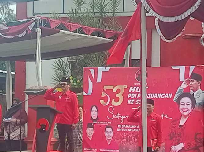 DPC PDIP Kabupaten Cilacap Gelar Upacara HUT PDIP Yang Ke 53 Semua Kader  Diminta Selalu Berada Digaris Perjuangan Rakyat