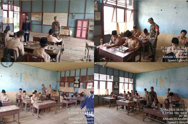 Serda Ronal Manalu melaksanakan pendampingan kegiatan Makan Sehat Bergiz di Kecamatan Tembilahan Hulu