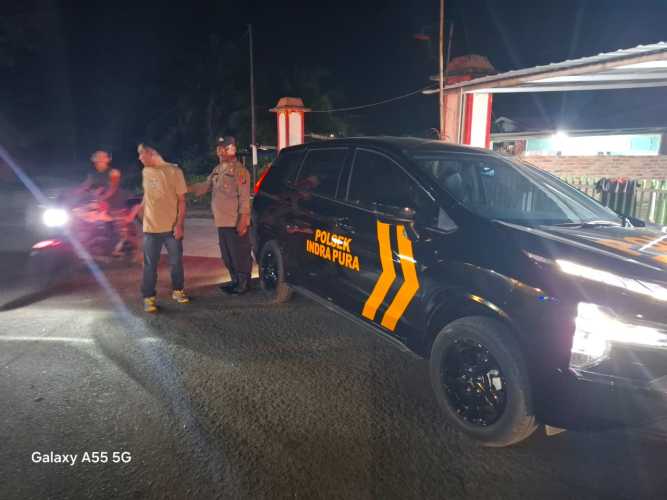 Polsek Indrapura Laksanakan Patroli Malam Antisipasi Gangguan Kamtibmas