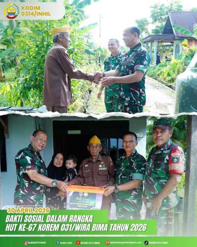 Sentuh Langsung Warga, Kodim 0314/Inhil Salurkan Bantuan dari Rumah ke Rumah