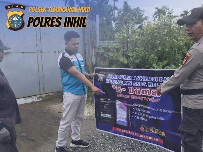Polsek Tembilahan Hulu Gelar Sosialisasi Penggunaan Aplikasi  E-Dumas kepada Masyarakat