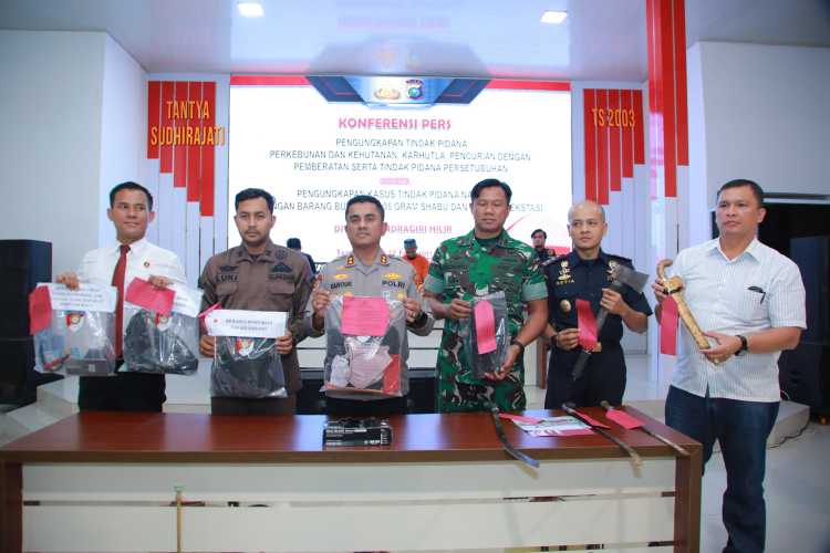 Polres Indragiri Hilir Gelar Konferensi Pers Ungkap Berbagai Kasus di Awal 2025