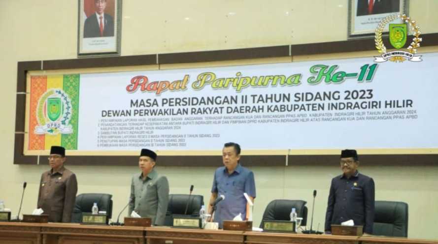 DPRD Inhil Laksanakan Rapat Paripurna Ke-11 Masa Persidangan II Tahun 2023