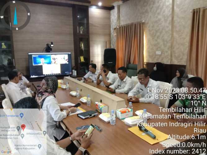 Komandan Pos Koramil Wakili Dandim Rapat HLM TPID Inhil di kantor Bupati